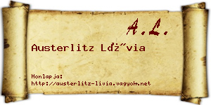 Austerlitz Lívia névjegykártya